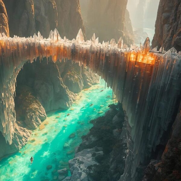 Crystal Bridge Over Light River